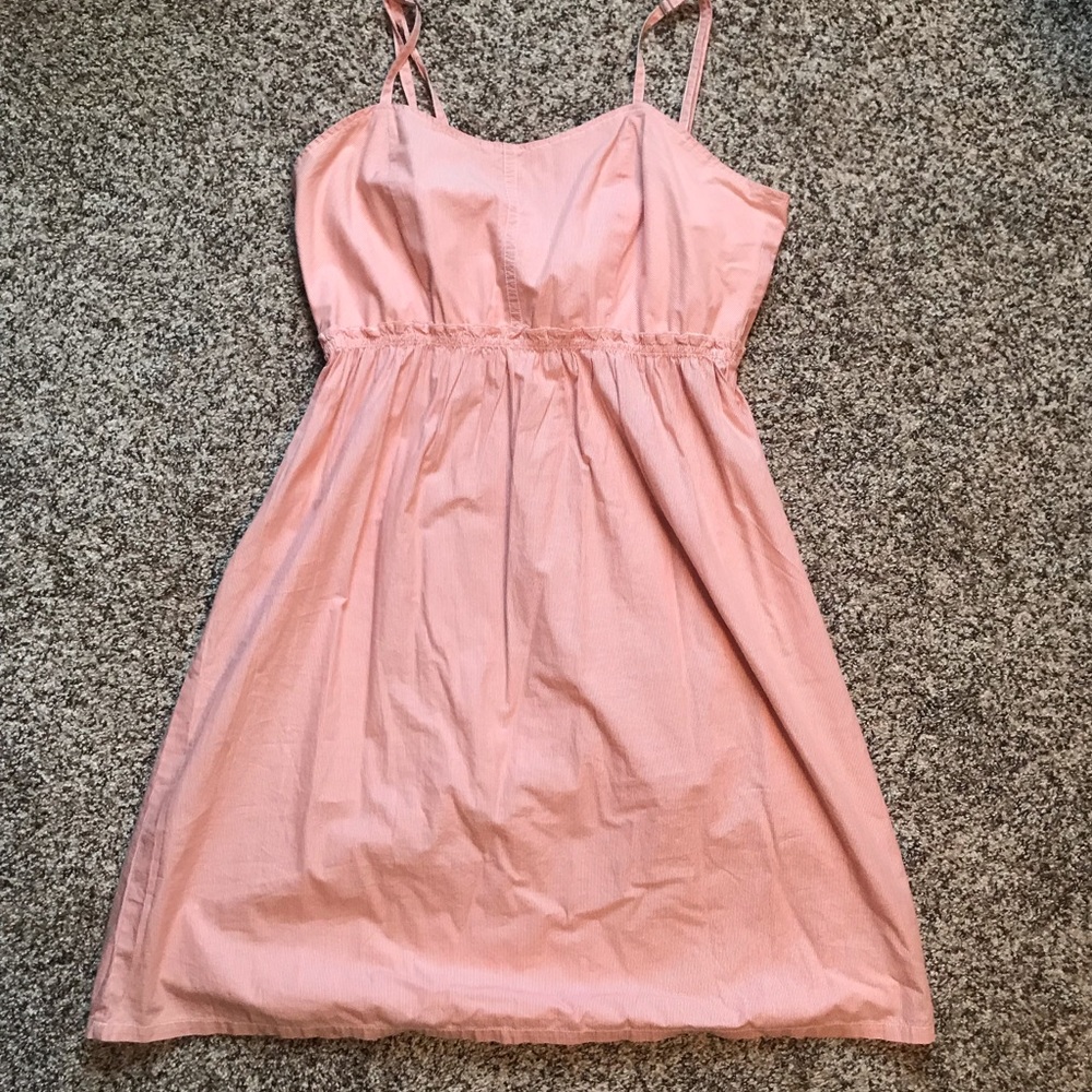 Cutter & Buck Coral and White Striped Dress